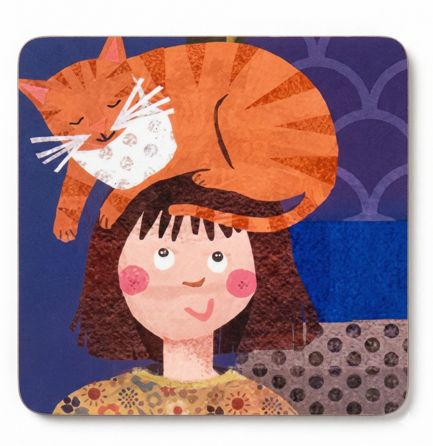 Katha Plates Modern Animal Wall Art • Multicolor • 4″×4″ (Set of 1) • MDF • Wall Décor for Living Room, Bedroom & Kids’ Room
